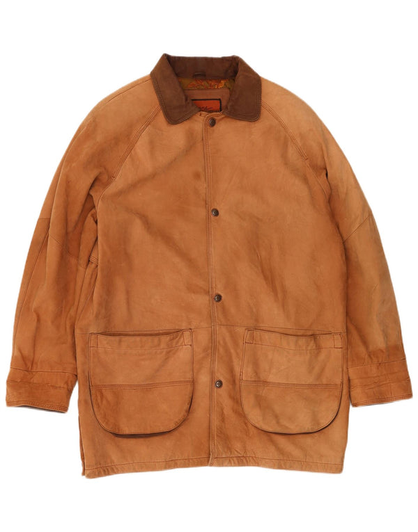 Cayenne Chaqueta de cuero para hombre UK 40 Large Cuero marrón