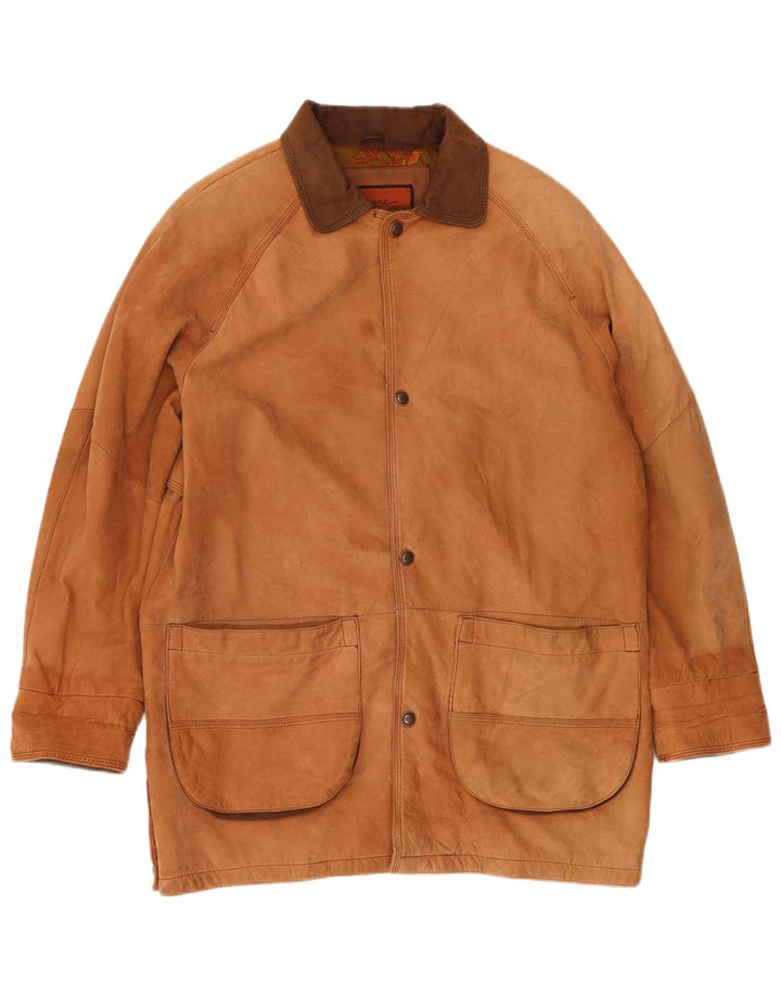 Cayenne Chaqueta de cuero para hombre UK 40 Large Cuero marrón