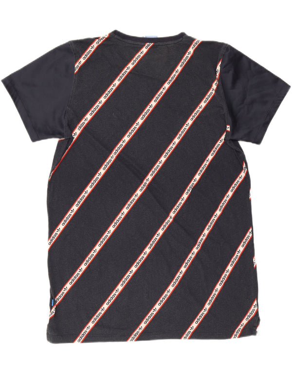Adidas Mujer Camiseta Gráfica Top UK 40 Medio Azul Marino Algodón