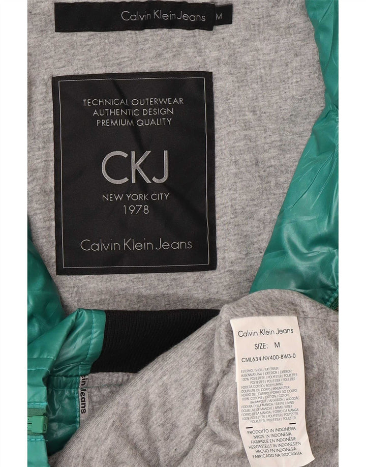 Calvin Klein Jeans Chaqueta Bomber con Capucha y Estampado para Mujer UK 40 Verde Medio