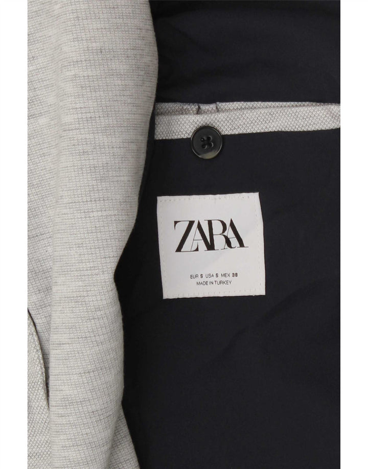 Zara Chaqueta Blazer De 2 Botones para Hombre UK 36 Small Gris Moteado