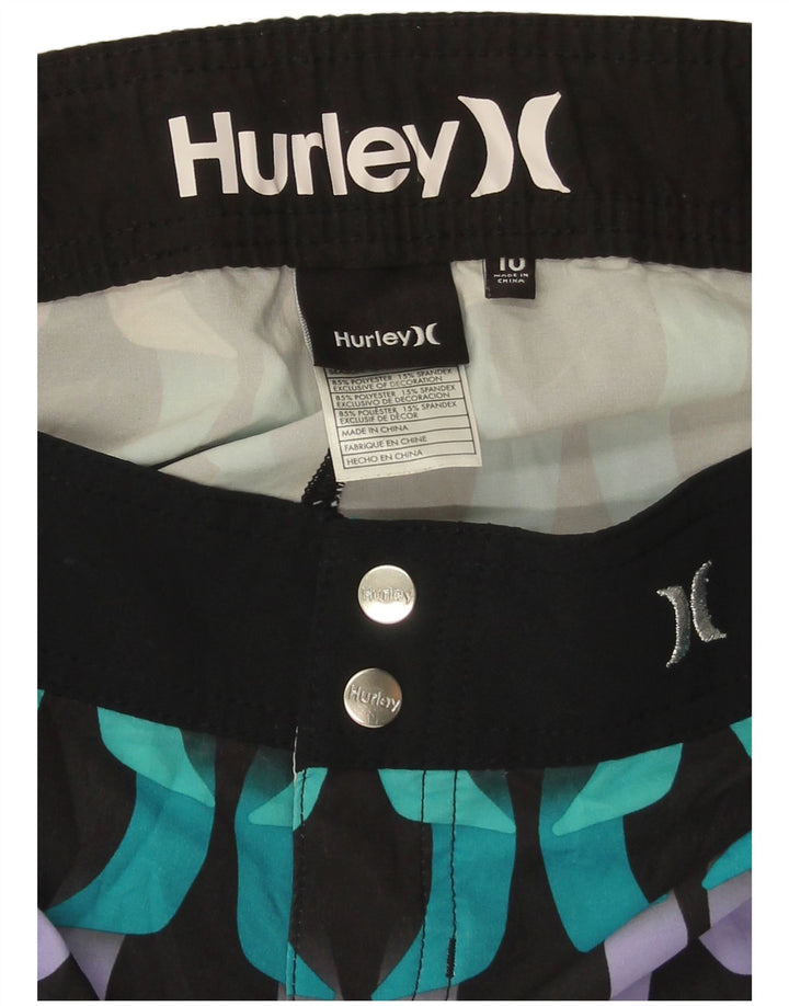 Hurley Pantalones cortos casuales para mujer US 10 grande W34 multicolor geométrico