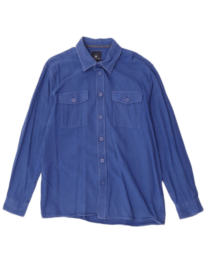Crew Clothing Camisa para hombre Grande Azul Algodón
