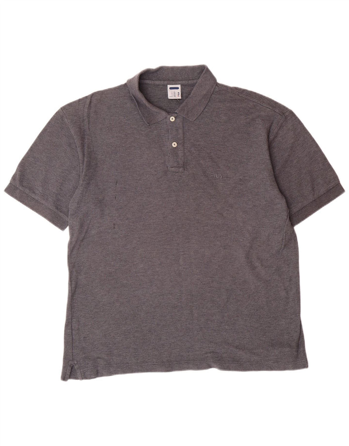 FILA Polo para hombre IT 48 Small Gris Algodón