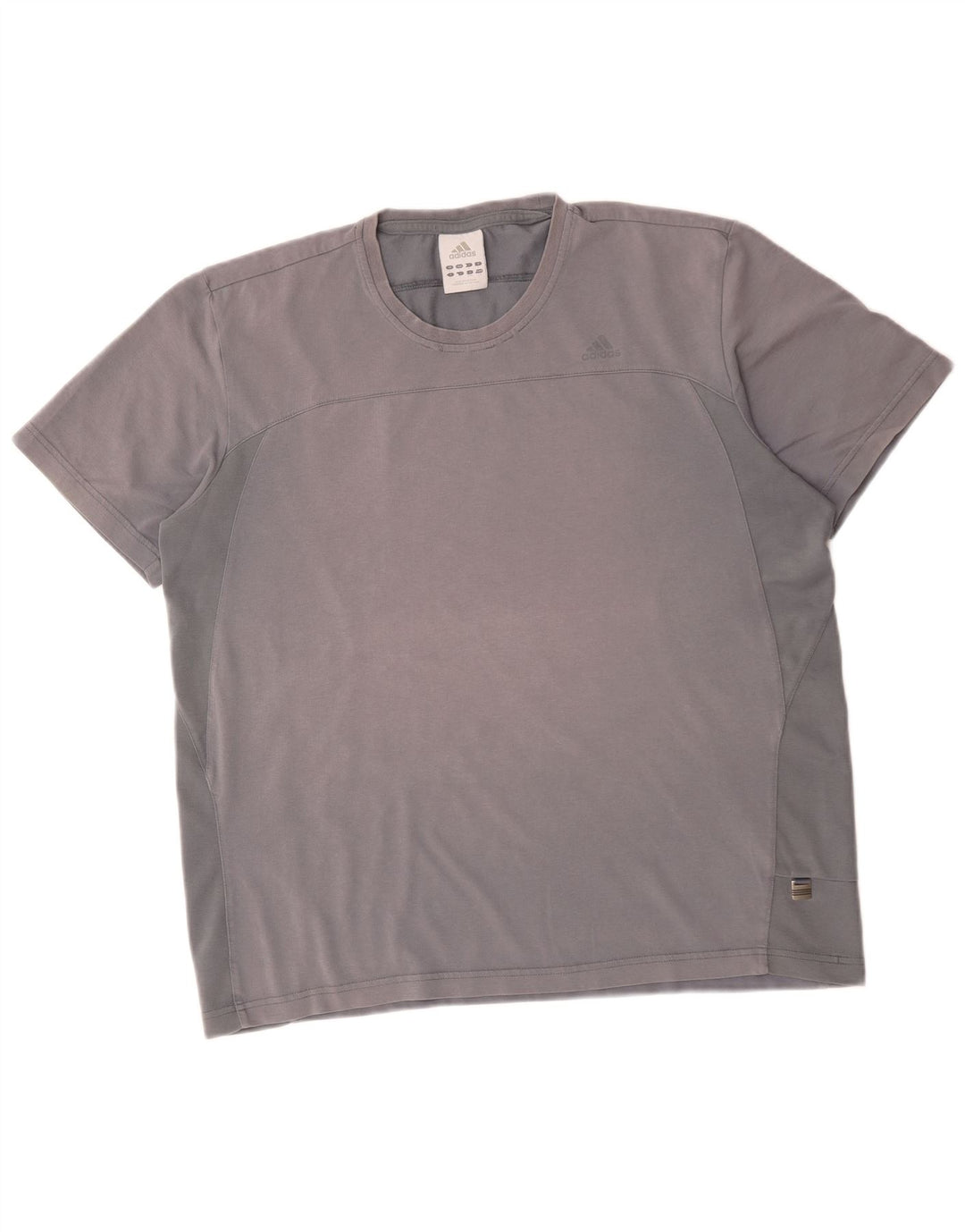 Adidas - Camiseta para hombre, talla grande, algodón gris