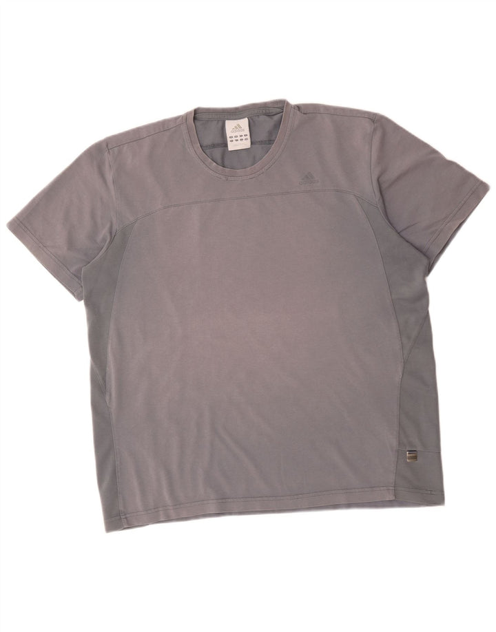 Adidas - Camiseta para hombre, talla grande, algodón gris