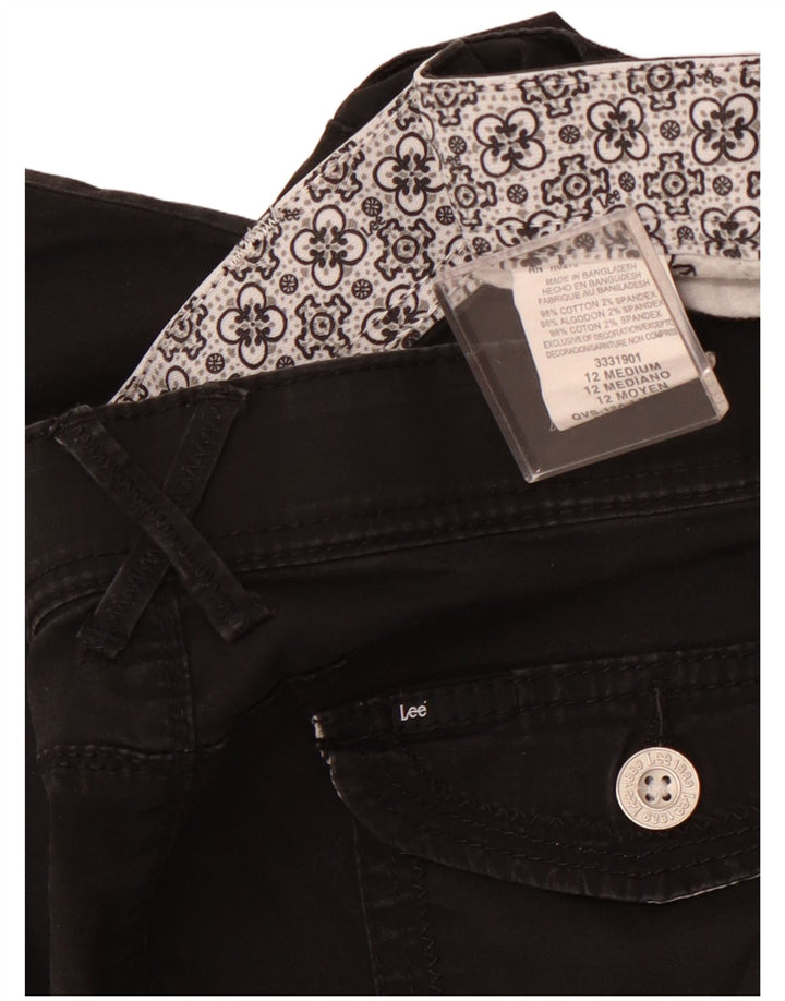 LEE Bermudas Cargo para Mujer US 12 Grande W32 Algodón Negro