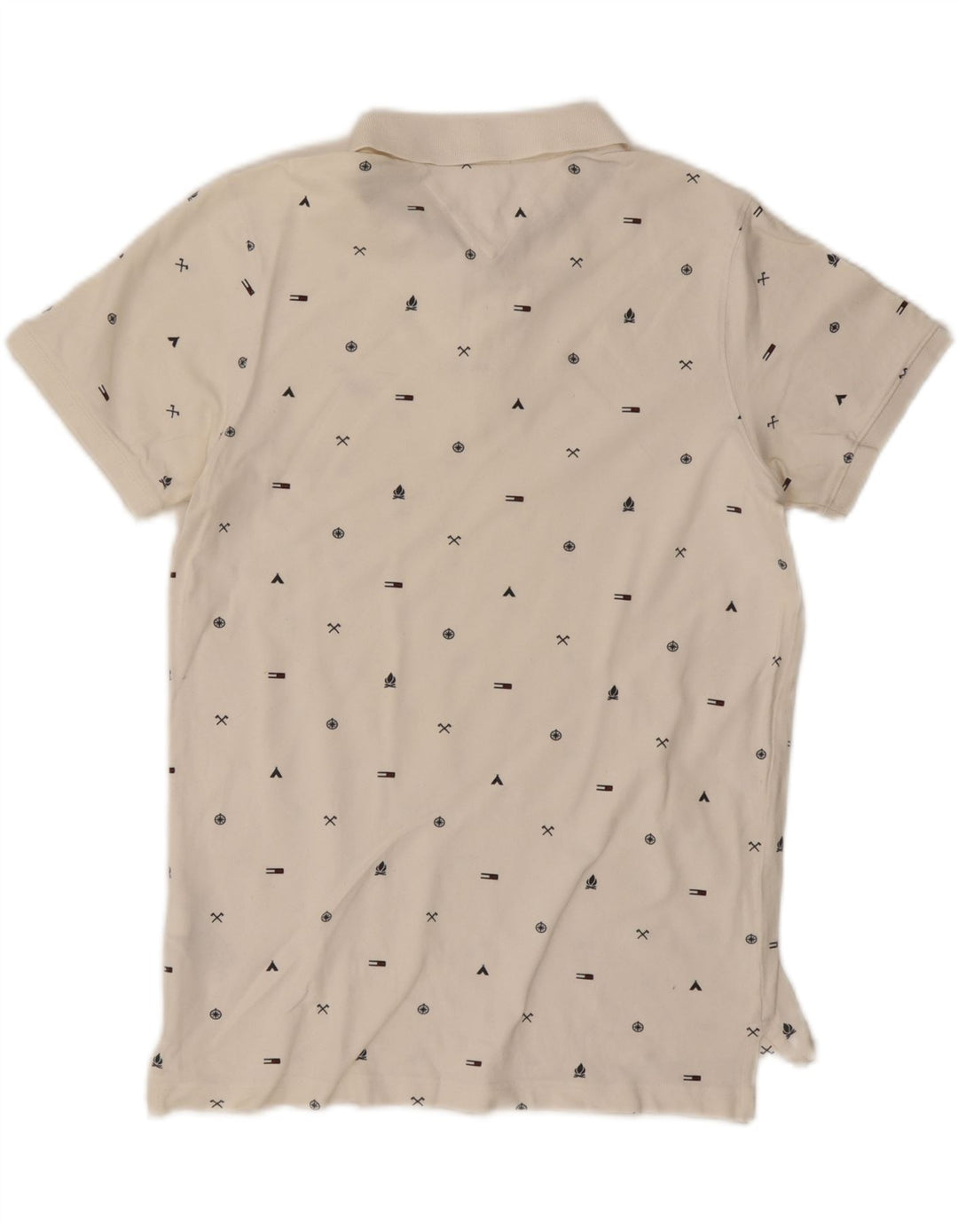 TOMMY HILFIGER Polo de corte slim con gráfico para hombre Algodón blanco roto medio