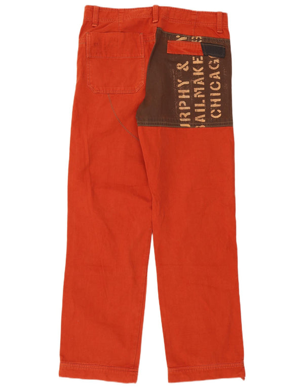 Murphy & Nye Pantalones casuales gráficos para hombre W36 L36 Ejército de algodón naranja