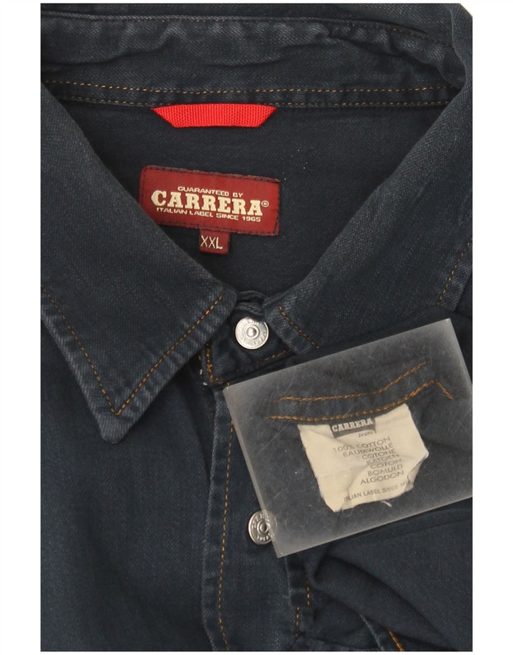 Carrera Camisa vaquera para hombre 2XL Algodón azul marino