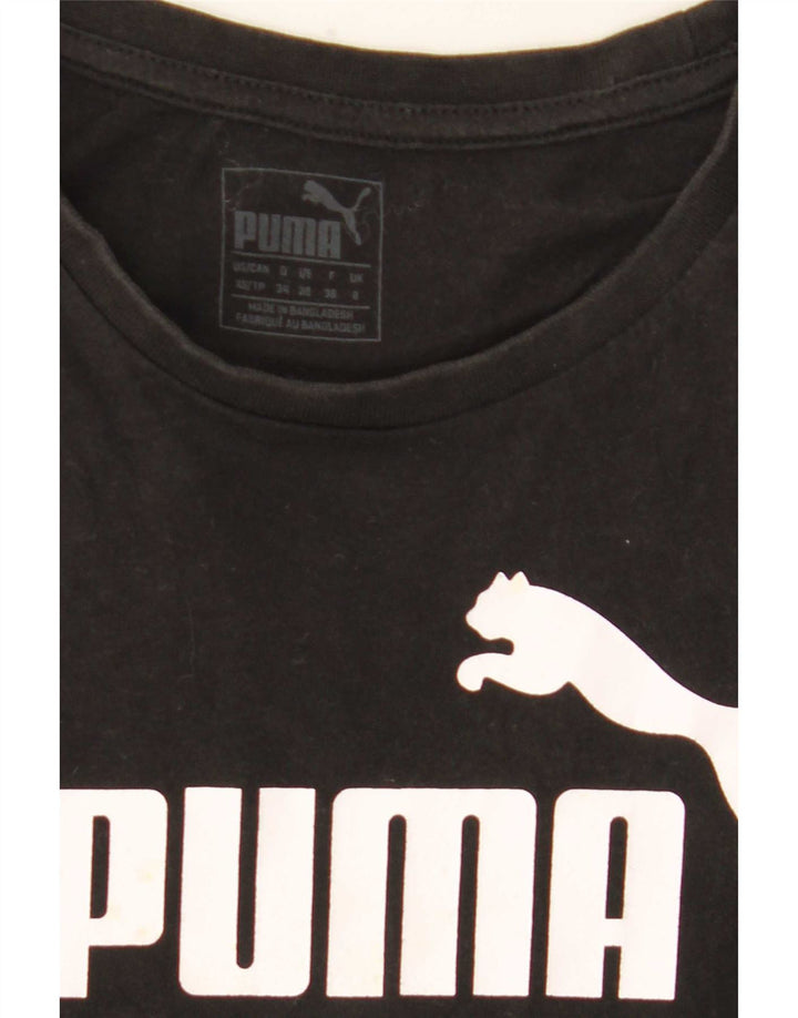 Puma Mujer Gráfico Chaleco Top UK 8 Pequeño Negro