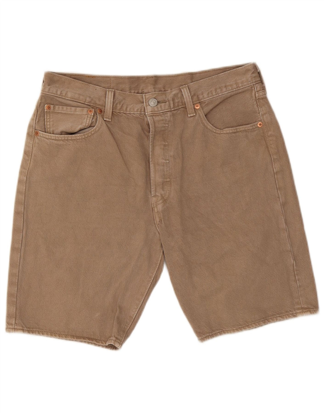 Levi's Mens 501 Shorts De Mezclilla W32 Algodón Beige Medio