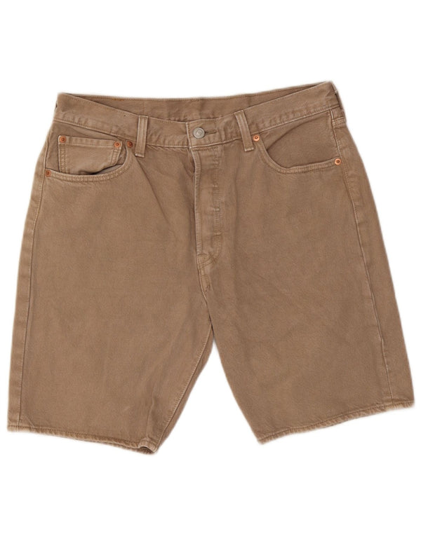 Levi's Mens 501 Shorts De Mezclilla W32 Algodón Beige Medio