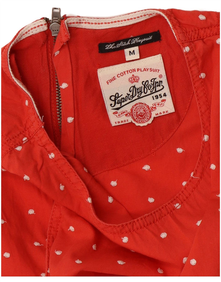 Mono corto sin mangas Superdry para mujer, talla 44, talla mediana, color rojo manchado
