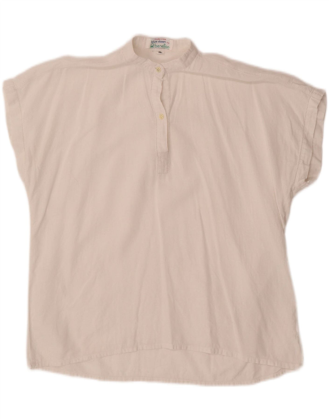 BENETTON Blusa para Mujer Top UK 44 Grande Blanco