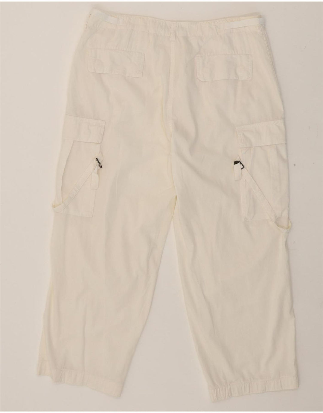 BLUGIRL BLUMARINE Womens Crop Cargo Trousers IT 46 Large W32 L26 White Vintage Blugirl Blumarine and Second-Hand Blugirl Blumarine from Messina Hembry 