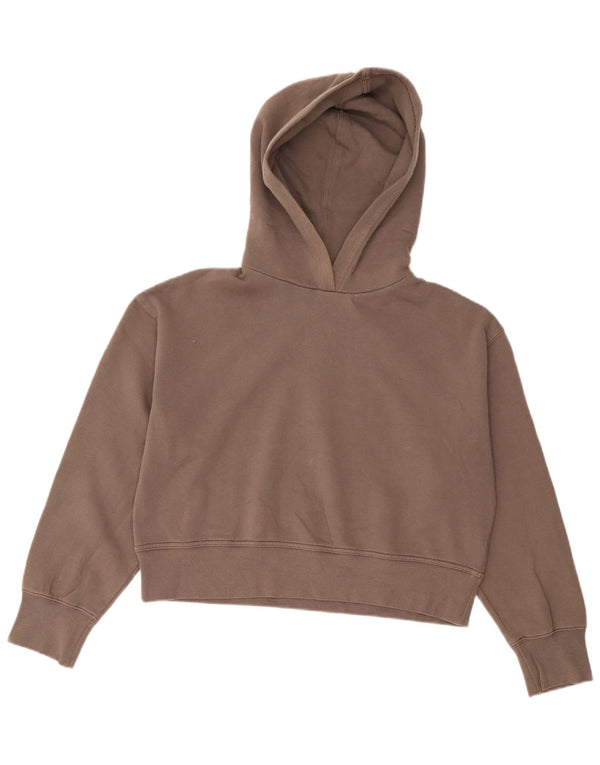 Zara Mujer Crop Loose Fit Jersey con capucha Reino Unido 44 Marrón medio