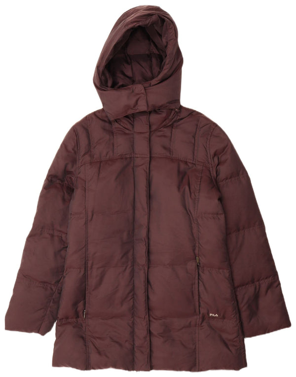 Fila Abrigo acolchado con capucha para mujer UK 44 Poliamida marrón medio