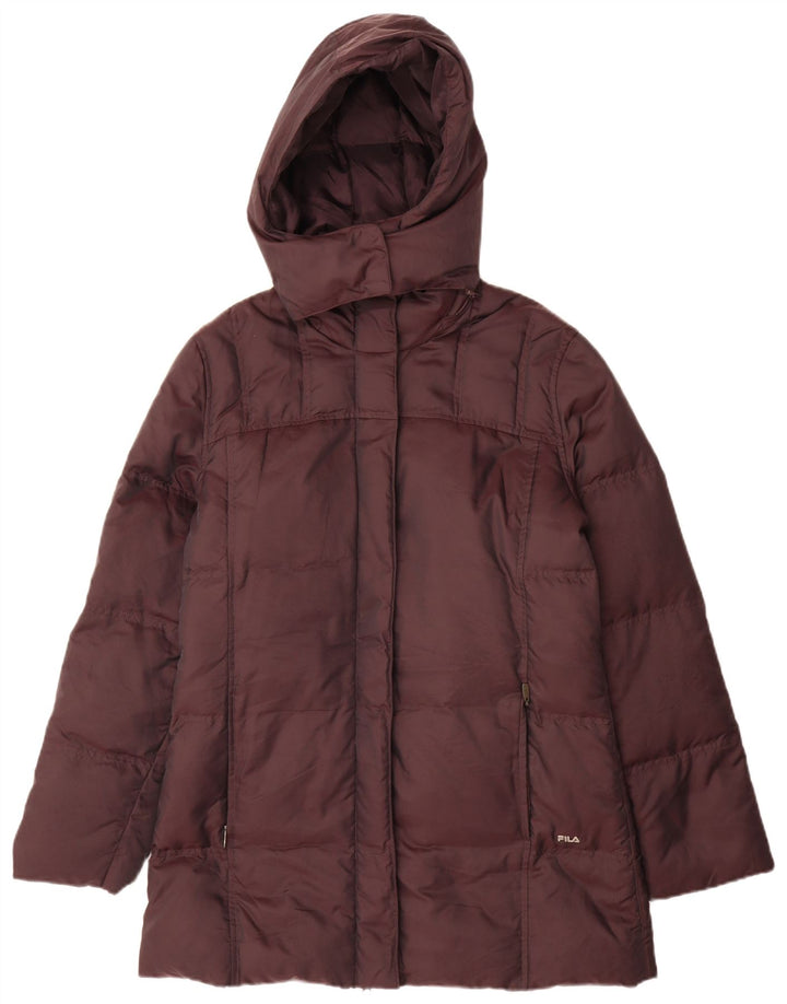 Fila Abrigo acolchado con capucha para mujer UK 44 Poliamida marrón medio