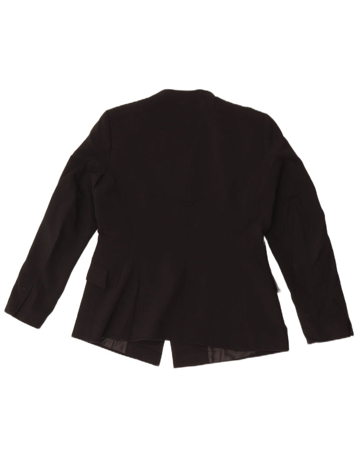 Zara Mujer Blazer Chaqueta UK 46 Grande Poliéster Negro