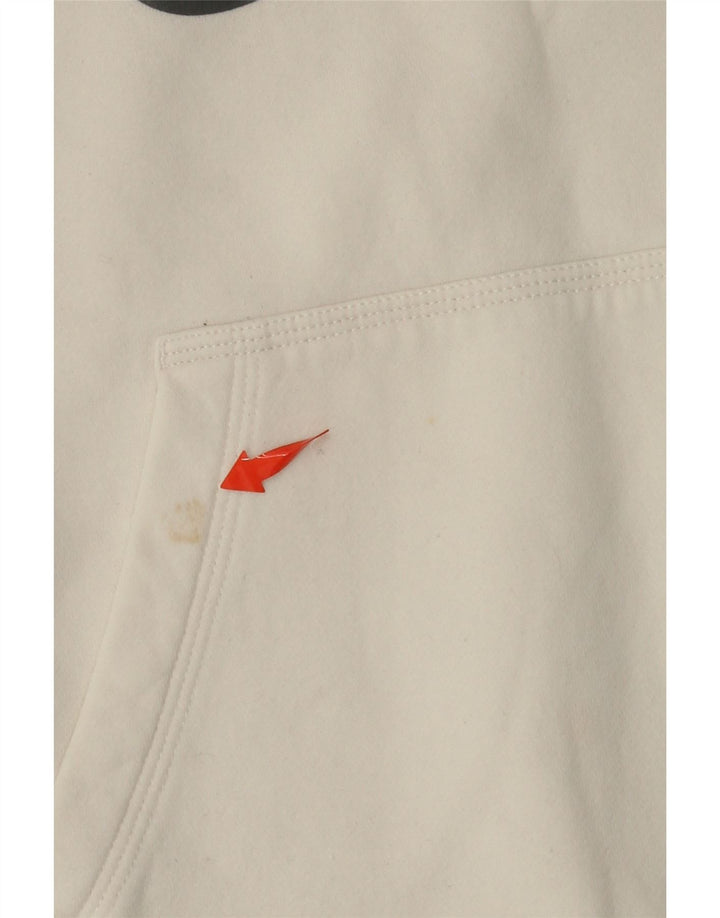 NIKE - Sudadera con capucha para niños, diseño gráfico, ajuste estándar, 10-11 años, talla mediana, color blanco