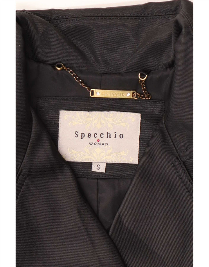 Gabardina para mujer Specchio UK 10 Small Poliéster negro