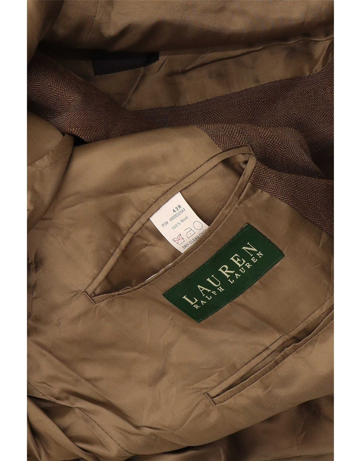 Ralph Lauren Chaqueta tipo blazer de 2 botones para hombre Reino Unido 43 Lana en espiga beige grande