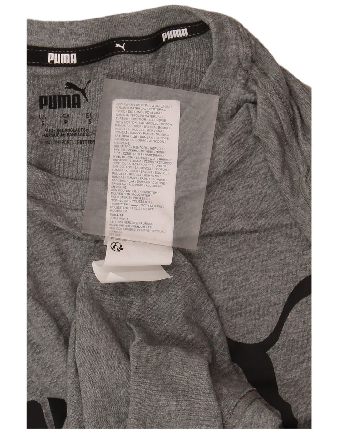 Puma - Camiseta gráfica para hombre, talla pequeña, algodón gris