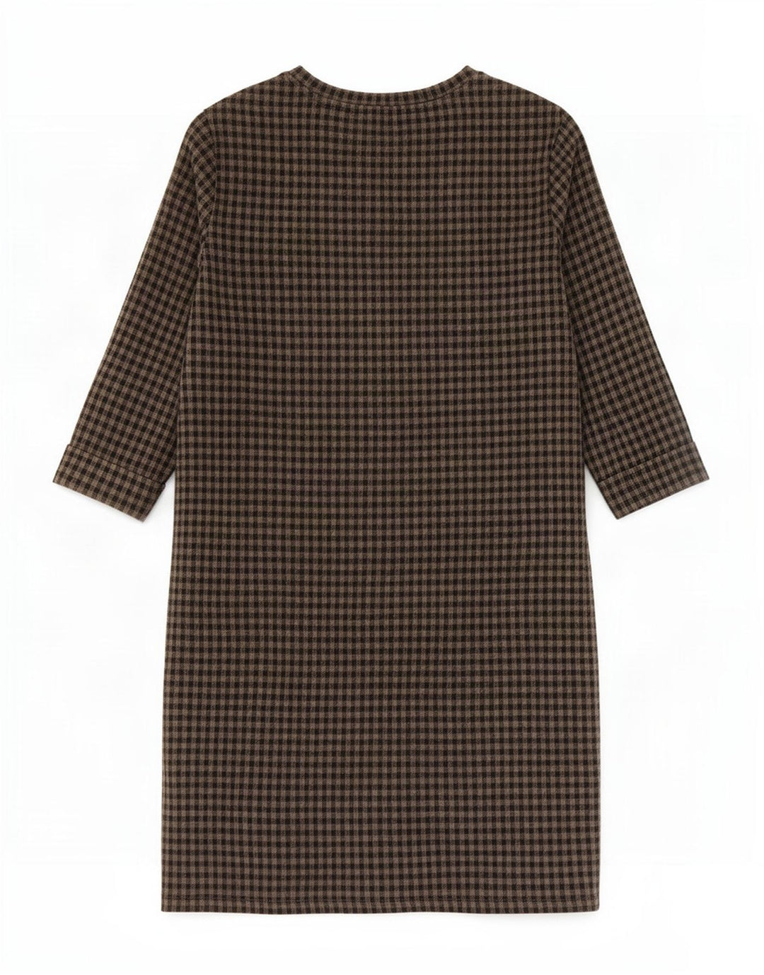 Marks & Spencer Vestido recto de manga 3/4 para mujer UK 40 Small Grey Gingham