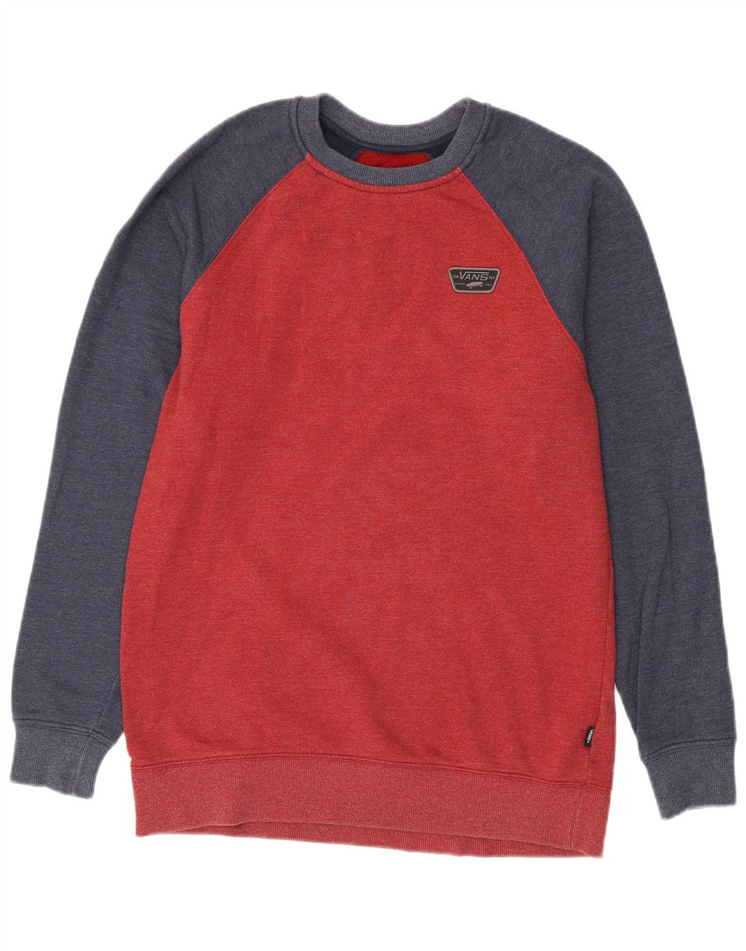 VANS Hombre Sudadera Jumper Small Rojo Colorblock Algodón