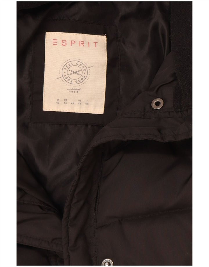 Esprit Abrigo acolchado para mujer UK 46 Grande Poliéster negro