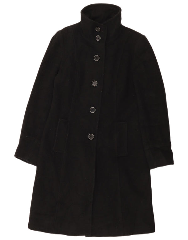 Zara Mujer Abrigo UK 12 Mediano Lana Negra