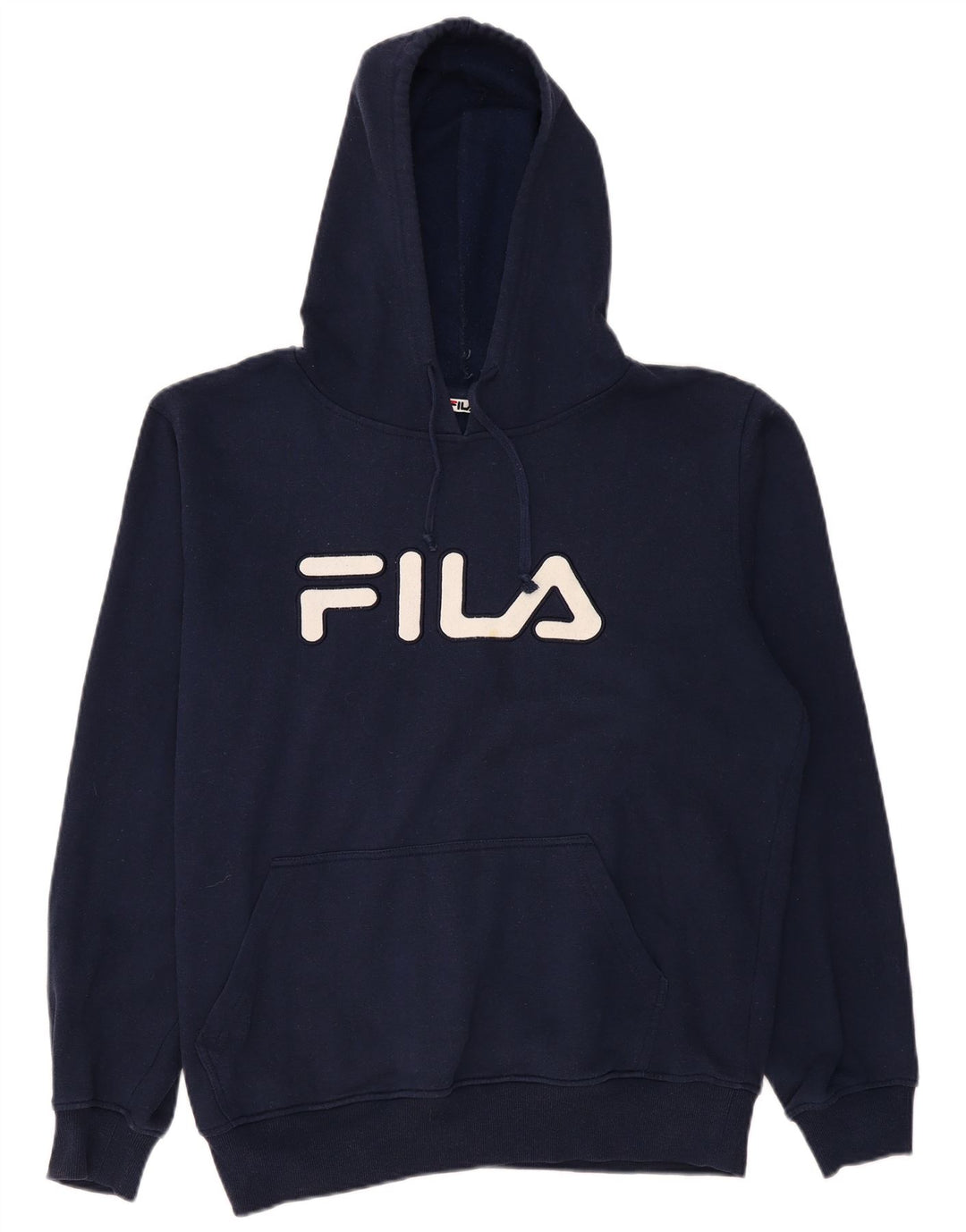 FILA Jersey con capucha gráfica para hombre, tamaño grande, algodón azul marino