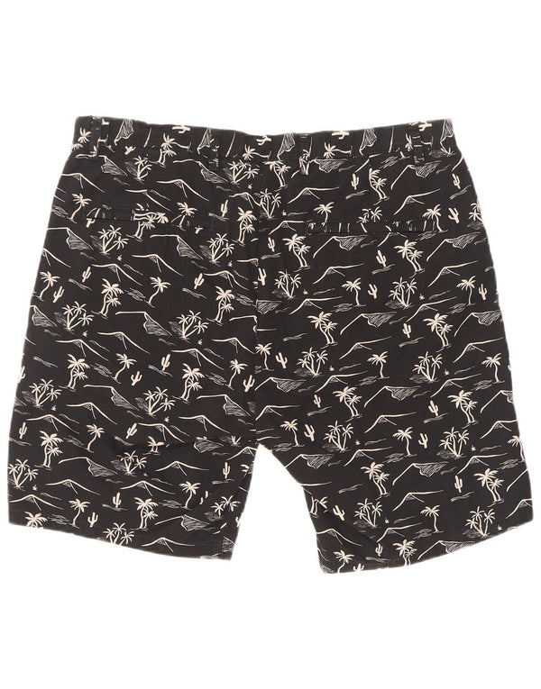 Scotch & Soda Pantalones cortos chinos con estampado abstracto para hombre W32 Medium Black Hawaiian