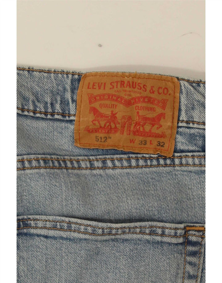 Levi's Hombre 512 Vaqueros cónicos delgados desgastados W33 L27 Azul