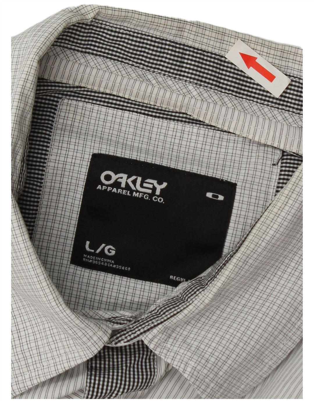 Camisa Oakley para hombre con patchwork blanco grande