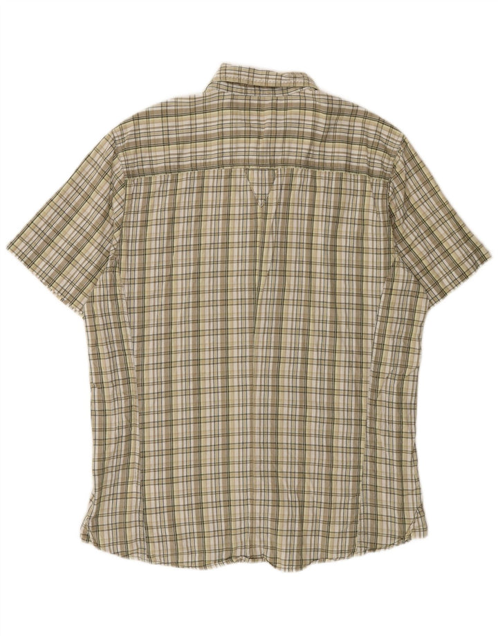 Wrangler Camisa De Manga Corta Hombre XL Algodón A Cuadros Beige