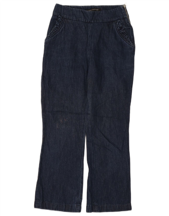 Zara Jeans Bootcut Mujer XS W24 L26 Azul Marino
