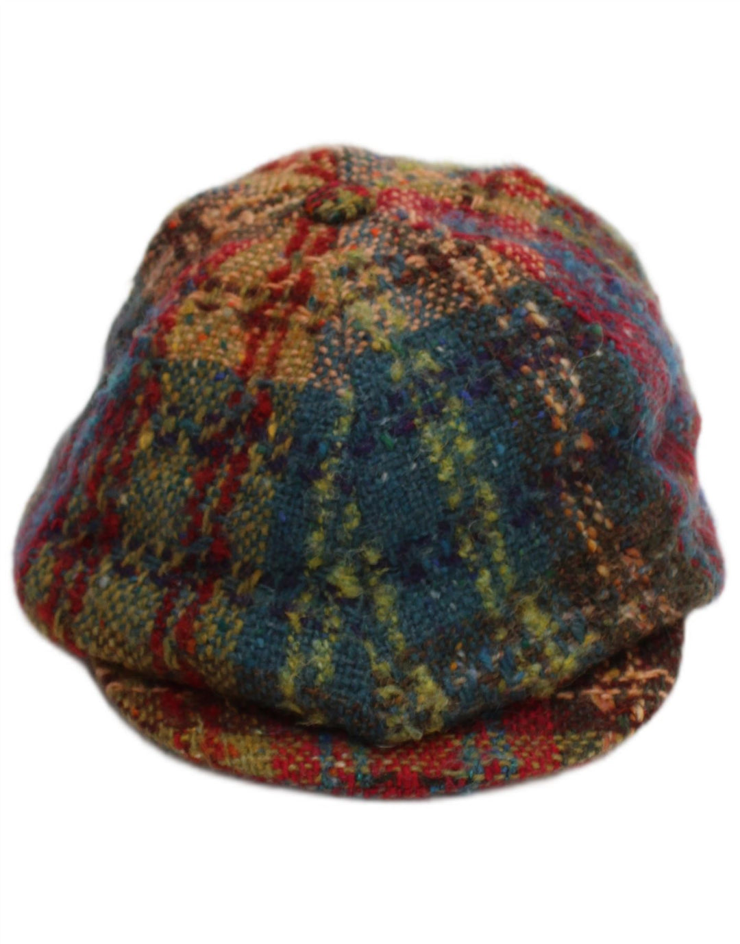 Hanna Hats Gorra plana para hombre pequeña a cuadros multicolor de lana virgen clásica