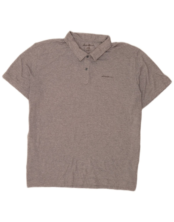 Eddie Bauer Polo de manga corta para hombre, ajuste regular, 2XL, poliéster gris