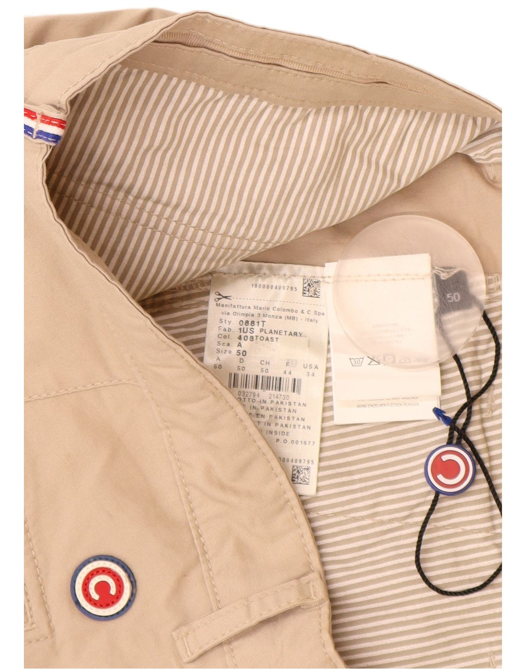 COLMAR Pantalones cortos cargo para hombre EU 50 Medium W38 Algodón beige