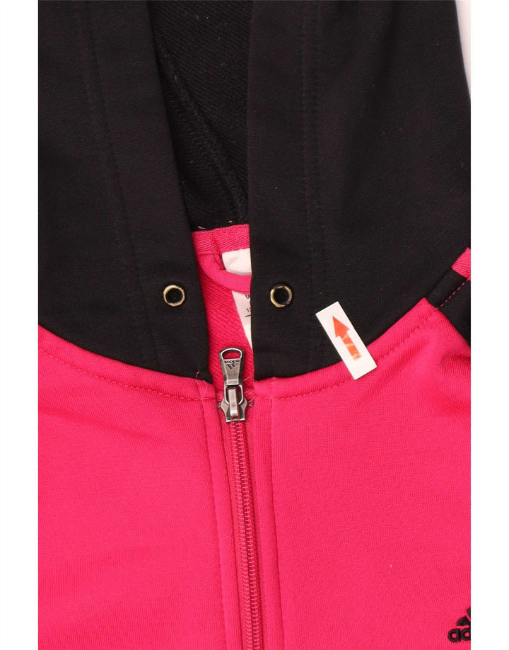 Adidas Sudadera con capucha y cremallera para mujer UK 12/14 Poliéster rosa medio
