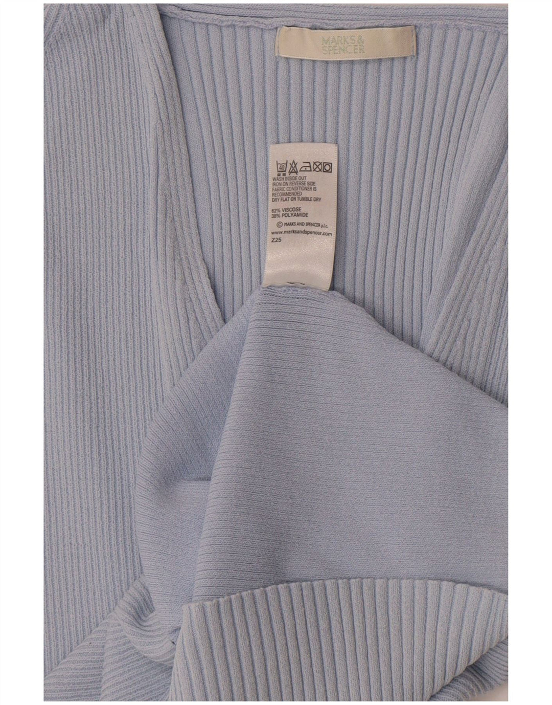 Marks & Spencer Camiseta corta para mujer UK 44 Viscosa azul medio