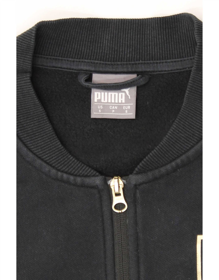 Puma Mens Graphic Chándal Top Chaqueta Pequeña Negro