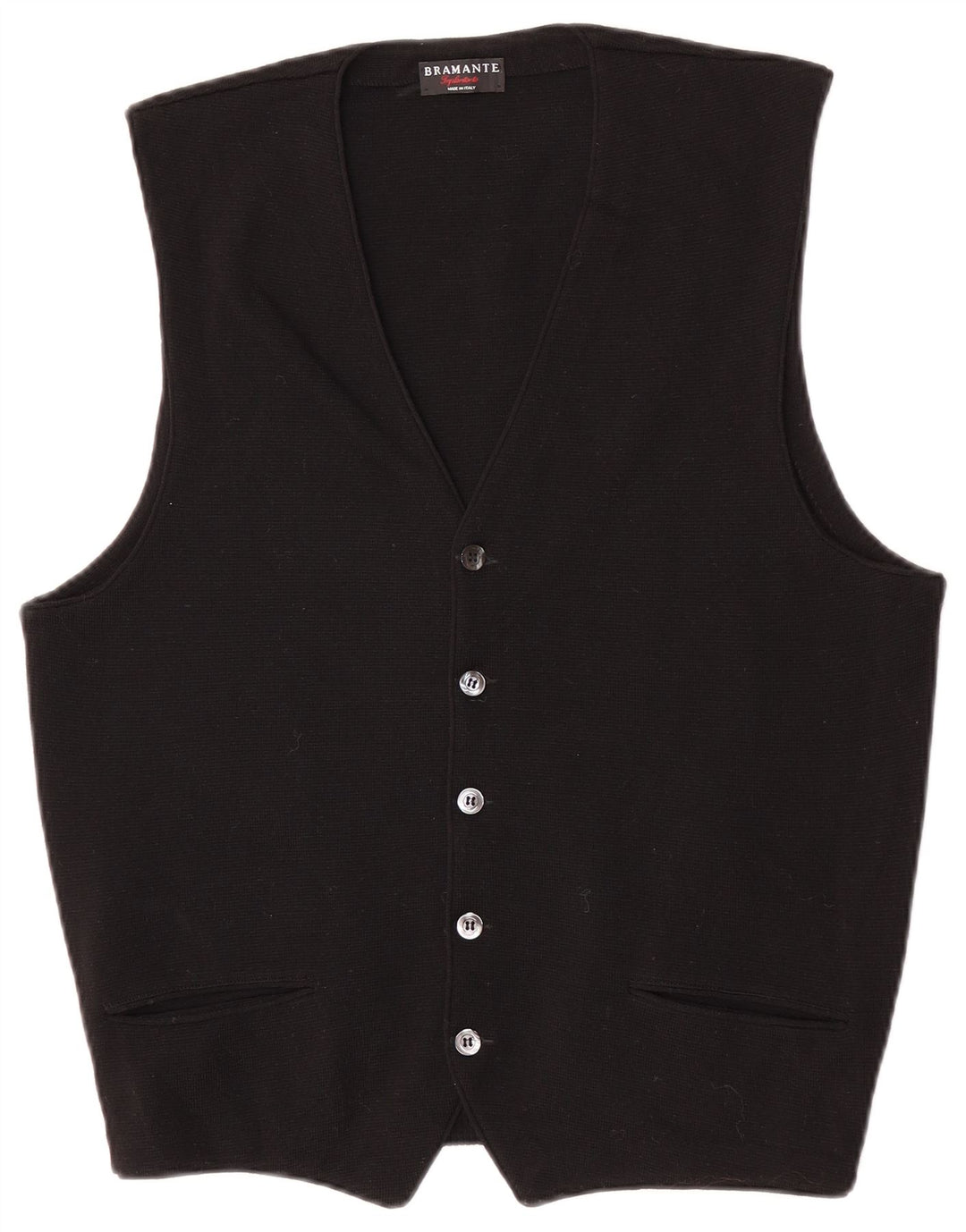 Bramante Cárdigan Sin Mangas para Hombre IT 48 Medium Negro Lana Virgen