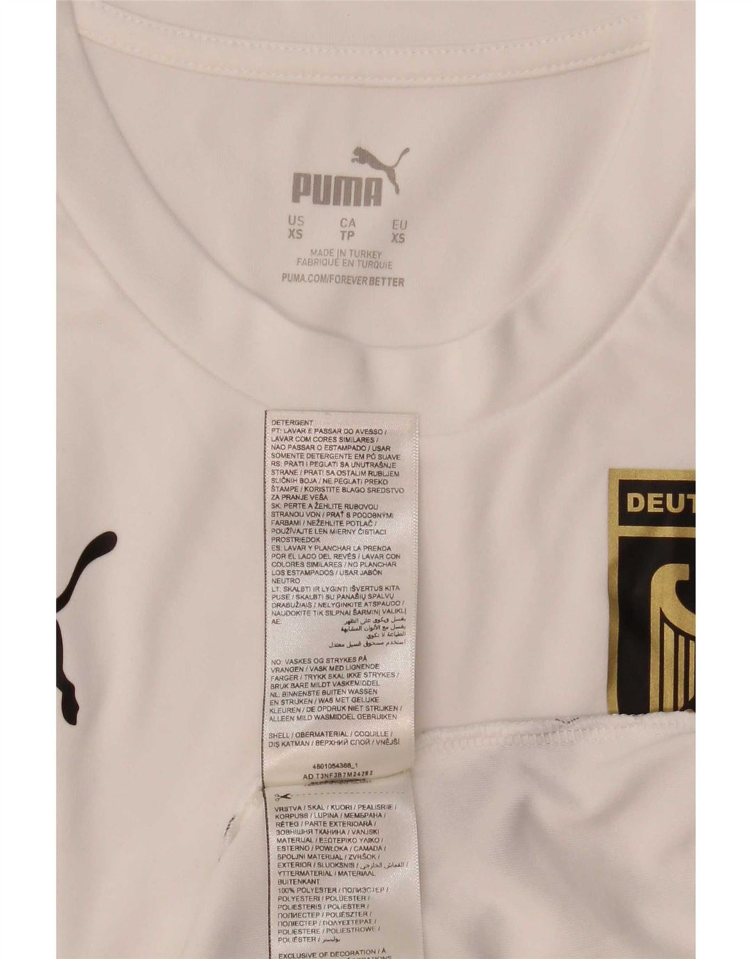 Puma Camiseta Deutshland Graphic para hombre Top XS Poliéster blanco