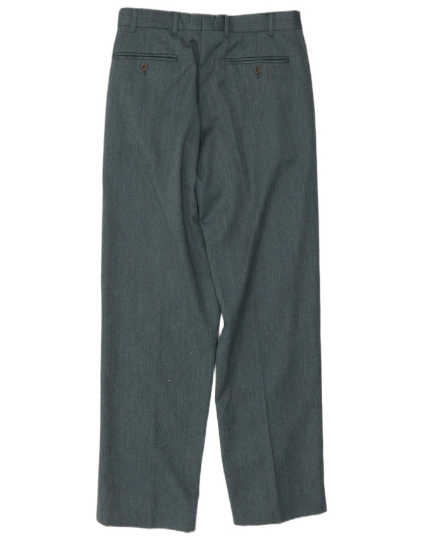 Byblos Pantalón de traje con pinzas para hombre IT 48 Medium W31 L31 Lana verde
