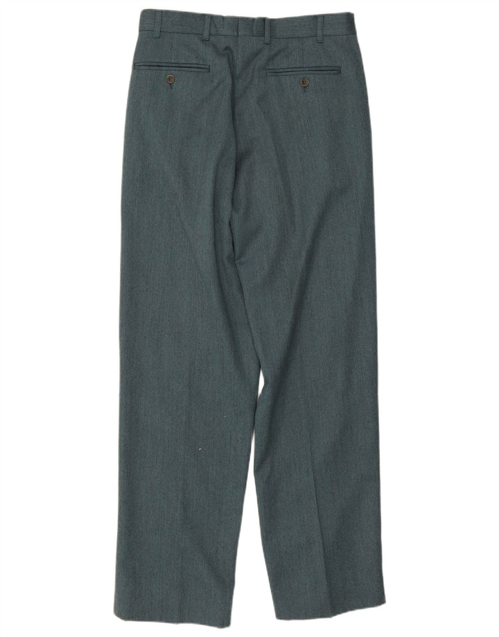 Byblos Pantalón de traje con pinzas para hombre IT 48 Medium W31 L31 Lana verde