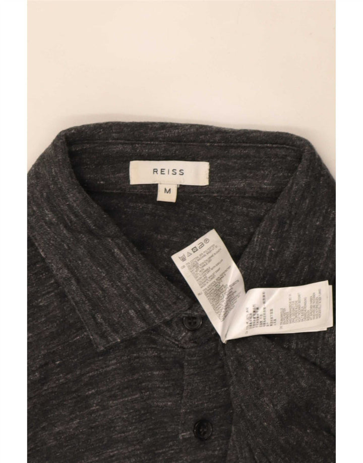 Camisa Reiss para hombre de algodón moteado en gris medio