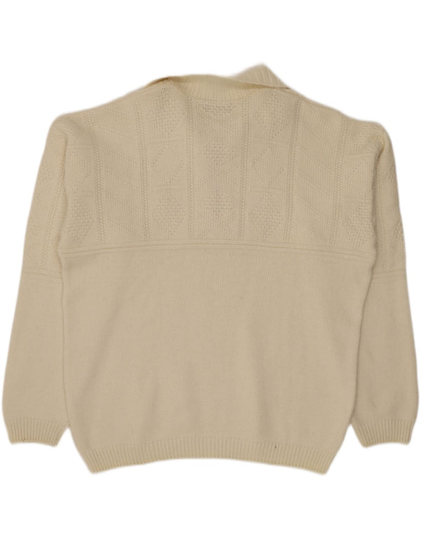 Daniel Hechter Jersey con cuello y cremallera para hombre XL Off White